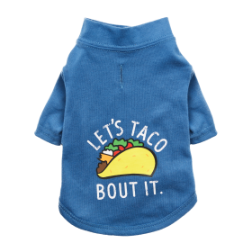 The Essential T-Shirt - Let's Taco Bout It (Color: Blueberry Blue, size: large)