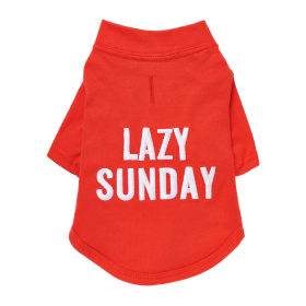 The Essential T-Shirt - LAZY SUNDAY (Color: Candy Apple, size: medium)