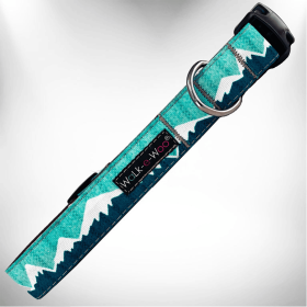 Mountain Dog Collars (Color: Wintergreen Snowcap Mtn, size: XL 1.5" wide fits 18-28" neck)
