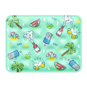 Pet Cooling Mat (Option: CF70120s Summer Carnival Green)