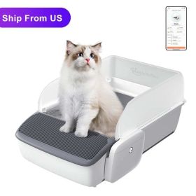 Automatic Cat Litter Box Self-cleaning Open Smart Cat Litter Box Cat Products (Option: White)