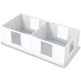 Double Room Design Whelping Box for Dogs with Whelping Pad, Clear Panels, Adjustable Entrance, for Small Dogs (Option: White-900x580x210 mm)