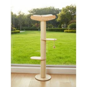 Half Cat Tree Tower-3-Tier Hemp Scratching Post, Perches & Sturdy Activity Center Suction Cup (Option: 7017WH)