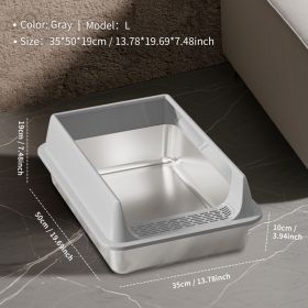 Only Self Pickup---Stainless Steel Cat Litter Box (Option: L10  Grey LSJ1)