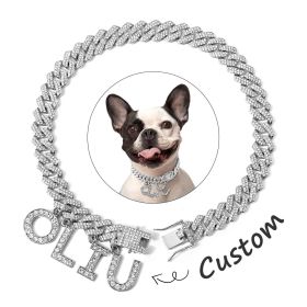 Luxury Alloy Dog Firewood Walking Collar (Option: Silver-50cm)