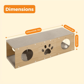 MUlti-Hole Fun Cat Tunnel With Scratching Board And Game Pom Pom Cat Tunnel House, Interactive Cat Scratching House, Self-improvement Drilling Ho (Option: Cat Tunnel Cat House)
