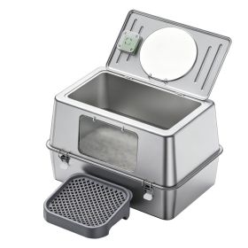 Only Self Pickup---All-stainless Steel Cat Litter Box - K1 (Option: Silver)