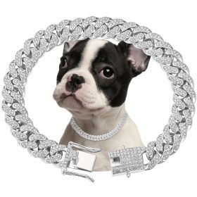 Shiny Diamond Safety Metal Necklace (Option: Silver-L)