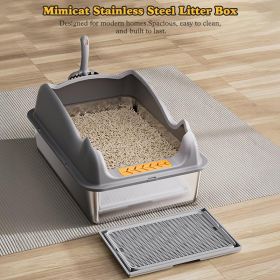 Large Stainless Steel Cat Litter Box (Option: 1PC)