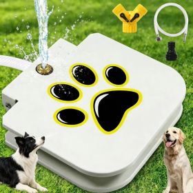 Step Activated Dog Water Dispenser, Outdoor Pet Drinking Fountain with 2-Way Water Splitter, Iron Build for Backyard Garden Use (Option: As pic)