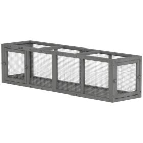 Outdoor Cat Tunnel, 59" Wooden Play Cat Enclosure, Extendable Pet Run with 3 Doors for Kitty, Puppy, Gray (Option: Gray-840x430x240 mm)