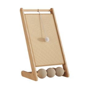 L Rattan Cat Scratching Post With Ball Attachment (Option: LSJ2)