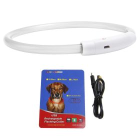 1Pc USB Rechargeable LED Dog Collar Multi Color Lighting Dog Safety Collar Cuttable Length Glow Dog Collar For Small Medium Large Dog Night Walki (Option: M)