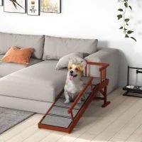 PawHut Wooden Dog Ramp With Removable Guardrails, Non-Slip Surface, (Option: Brown and Gray)