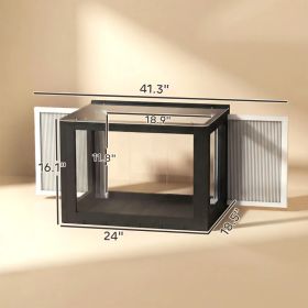 Catio Outdoor Cat Enclosure25-41Outdoor Cat House For Sunbathing, Napping & Overlooking (Option: Black White)