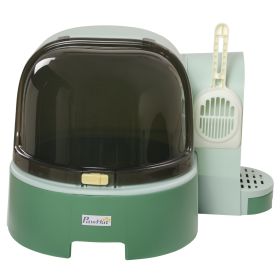 Cat Litter Box Easy to Clean Open with Scoop, Green (Option: Green-545x425x455 mm)